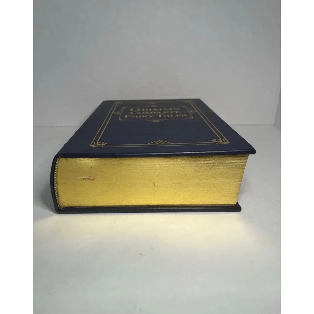 Grimms Complete Fairy Tales Barnes & Noble Leatherbound Gold Gilt Navy Blue 1993